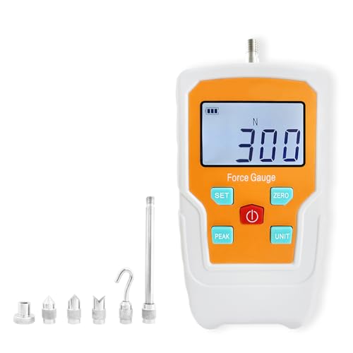 Digital Force Gauge Push and Pull Meter Dynamometer Tension Pressure Tester Thrust Meter Compression Load Plug Force Destructive Tests 300N/30kg/65lbf/1080Oz - size: 65LB 300N