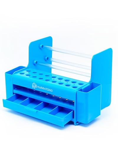Multifunctional Repair Tool Organizer - ABS Storage Rack with DrawerScrewdriver Slots & Side Compartments for Electronics, RC Hobby & Workbench Organization-Blue