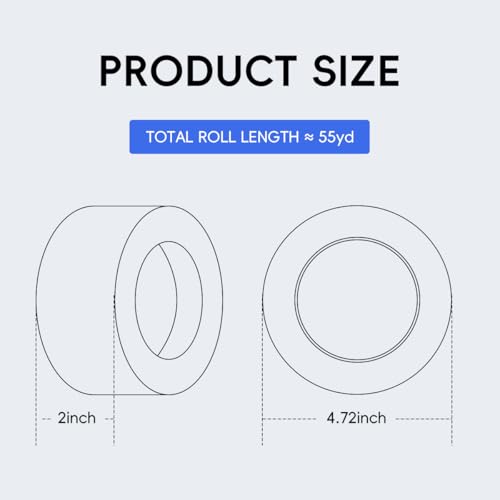 Masking Tape, 2 in x 55 Yards 1 Roll(Total 55 Yards)-Medium Adhesion White Painters Tape for Spray Painting, Arts & Crafts, Home DIY - size: 1Roll* 2 inch*55Y