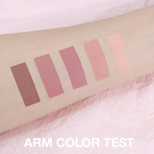 Matte Neutral Eyeshadow Palette 5 Shades, Highly Pigmented Blendable Warm Nude Pink Brown Eye Shadow Palette Makeup, Everyday Natural Look for Beginners, Long Lasting Travel Size 04# - color: A-#04