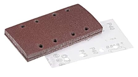 Hook and Loop Sanding Sheet Sander Sandpaper 8 Hole 40 Grit 15pcs for 1/3 Sander - size: 40Grits