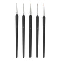 MECCANIXITY 5Pcs Detail Paint Brushes Set 5.5-11mm (00000/000/00/0/1) Black - color: Black, size: 00000# 5.5mm/000# 6.5mm/00# 7.5mm/0# 9.5mm/1# 11mm