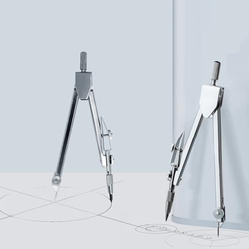 Protractor and Compass Set, Stainless Steel Angle Finder & 2 Compasses