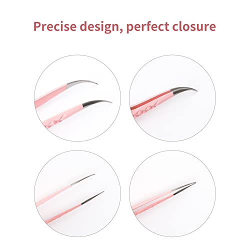 Eyelash Extension Tweezers FADLASH Volume Lash Tweezers Precision Curved Tip Lash Extension Tweezers Isolation & Volume Techniques Professional Application Tools - size: J Tweezers
