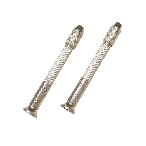 2PCS Vice Holder Tool Round Head Pin Vise for Removing Pins, Screwdriver Bits, Taps, Reamers, Scribers, Wire, Small Files