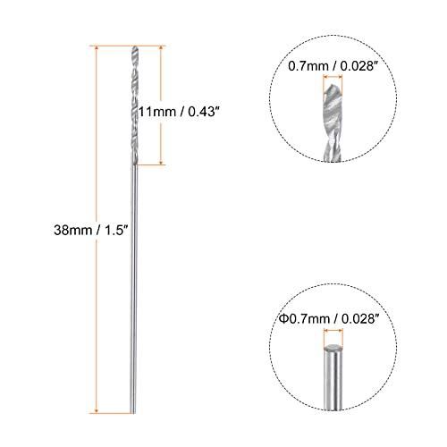 HARFINGTON 4pcs Solid Carbide Drill Bits 0.7mm C3/K10 Tungsten Carbide - size: 0.7mm