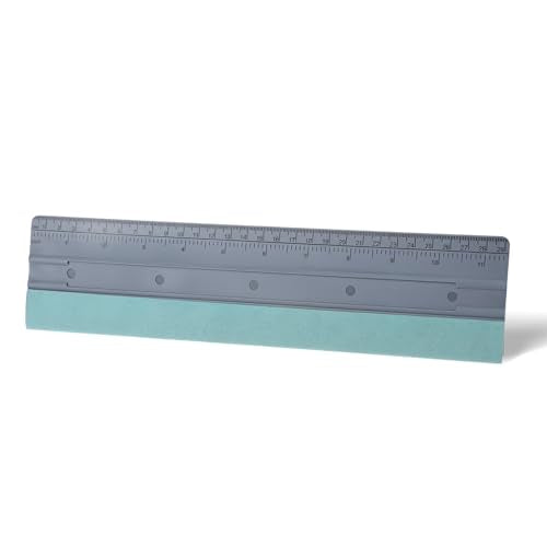 Felt Squeegee, 12 Inch Vinyl Squeegee Tool, Wallpaper Smoothing Tool with Ruler & Micro Suede Felt Edge for Vinyl Graphic Decal Car Wrapping Applicator Wallpaper Smoothing