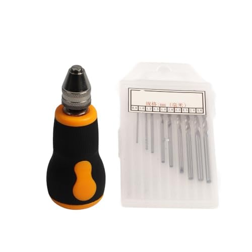 10 Pcs Micro Pin Vise Hand Drill Bits Set 0.8-3.0mm Carbon Steel Drill Non-Slip Grip Mini Tool for Woodworking Craft
