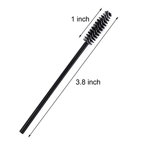 Tbestmax 200 Disposable Mascara Wand Eyebrow Brushes Spoolies Applicator for Eyelash Extension Makeup Kits - color: 200Pcs-Black