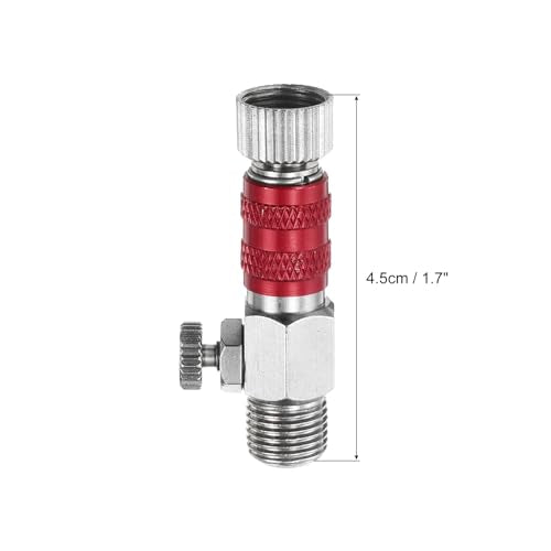 PATIKIL 1/8 Air Brush Connector Adapters, 2pcs Air Brush Quick Connect Air Brush Airflow Control Valve Quick Release Disconnect for Air Brush Hose, Red - color: Red