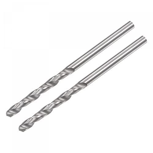 uxcell Solid Carbide Drill Bits, 2.2mm C2/K20 Tungsten Carbide Jobber Drill Bits Straight Shank Drilling Tool for Stainless Steel Aluminum Iron Metal Plastic 2pcs - size: 2.2mm