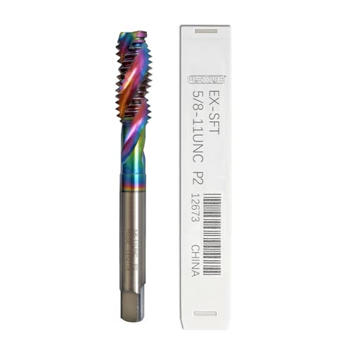 Tools DLC Coating Spiral Flute Taps High Speed Steel (HSSCo) 3 Flutes Tapping Tool Inch Taps Set 5/8-11UNC 1PCS - size: 5/8-11UNC Spiral Flute 1pcs