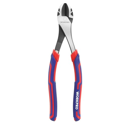WORKPRO 8 Inch High Leverage Diagonal Pliers, Cr-V Steel & Anti-Slip Handle