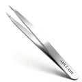 Precision Pointed Tweezers - Professional High Carbon Stainless Steel Needle Nose Tweezers for Effortless Eyebrows & Facial Hair Removal | Hand-Filed Sharp Tips | Salon & Home Use with Case