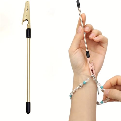 1PC Bracelet Assistance Tool Hands Free Clasp Clamp Precision Hooking for Jewelry Making Bracelet Fastening and Repair, Silver - color: Silver