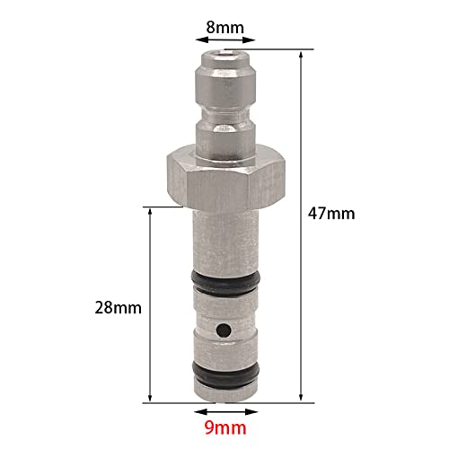 Paintball PCP Quick Filling Charging Probe Replacement Adapter, 9mm OD Air Tool Fitting for Filling Hole with Extra 6 O-Rings