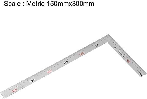 Right Angle Ruler 150x300mm Stainless Steel L Shape 90 Degree - style: 2mm Thickness