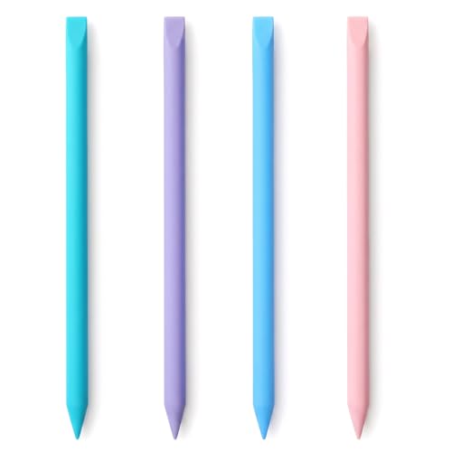 Silicone Stir Sticks - 4 Pcs Reusable Epoxy Mixing Sticks, Pointed Mixing Stick for Paint, Mix Resin, Arts, Crafts, Handmade Crafts, Stirring Rods (4 Colors)