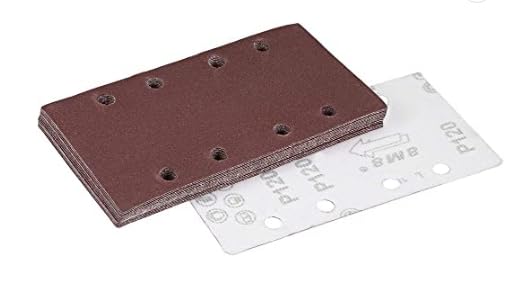 Hook and Loop Sanding Sheet Sander Sandpaper 8 Hole 120 Grit 15pcs for 1/3 Sander - size: 120Grits
