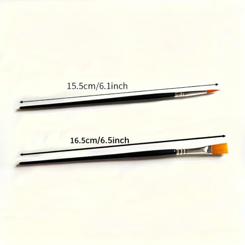 30PCS Detail Paint Brush Set, 15 Pointed & 15 Flat Nylon Brushes for Watercolor, Acrylic & Oil Painting, Miniature, Model, Nail Art & DIY Craft (Black 30pcs) - color: Black 30pcs