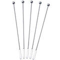 10 pcs Stainless Steel Coffee Beverage Stir Sticks Cocktail Stirrers Drink Swizzle Stick 7.4" Swizzle Stick Picks Tools - color: Silver-10 Pieces