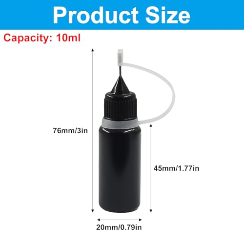 10ml Precision Tip Applicator Bottles, 10 Pcs - size: 10ml