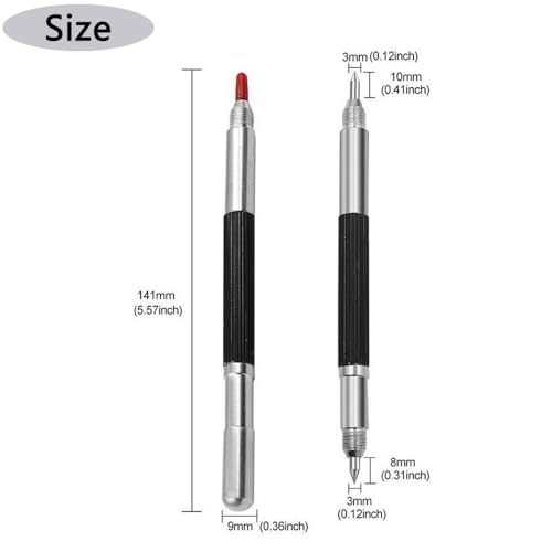 Double Head Tungsten Caride Scriber tool, Engraving Pen Scribe Tool for Metal Glass Ceramic Marble Tile Stone 5PCS