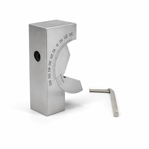 Adjustable Angle V Block Milling Gauge Set, Stainless Steel Micro High Precision Setup with Wrench, 0–60° AP25 for Lathe Machinist Tool, Magnetic Machining Clamp Finder