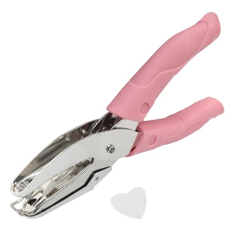 Handheld Hole Paper Punch, Heart, 1/4 Inch - size: Heart