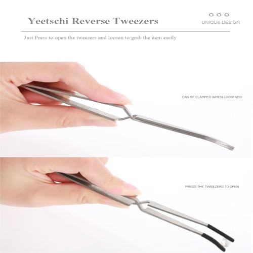Reverse Tweezers with Heat-Resistant Silicone Grip, 2 packed | Ideal for Grabbing Ruby Pearls SIC Sphere Accessories | Durable & Easy to Use