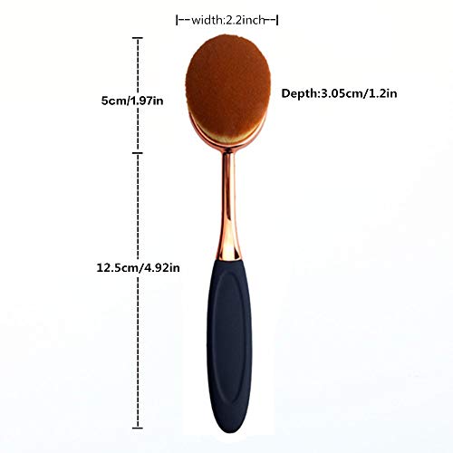 Yoseng Oval Foundation Brush Large Toothbrush Makeup Brushes Fast Flawless Application Liquid Cream Powder Foundation（Pack of 2） - style: Large（pack of 2)