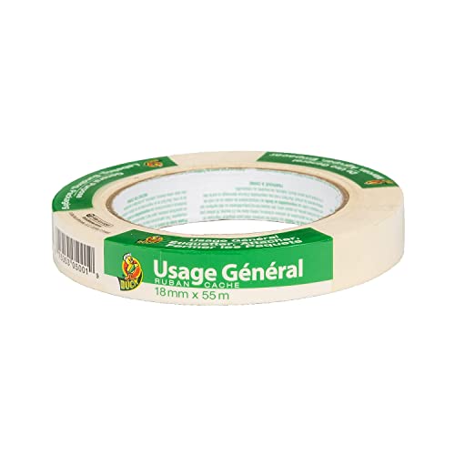 Duck Brand 394689 General Purpose Masking Tape, 0.7-Inch by 60-Yard, Single Roll, Beige - size: 1 Roll, 0.70" Width