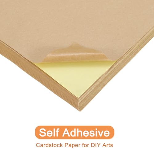 MECCANIXITY 25 Sheets Printable Sticker Paper, 8"x12" A4 Self Adhesive Sticker Backing Paper 250gsm for Craft Scrapbooking Inkjet Printer, Dark Ochre - color: Dark Ochre