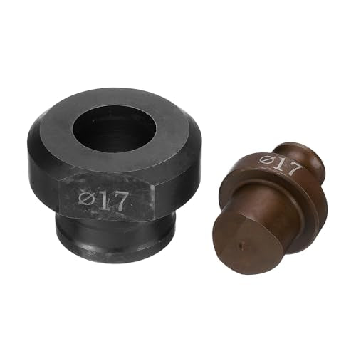 HARFINGTON Hydraulic Hole Punch Die 17mm Precise Round Hole Electric Punching Kit for MHP-20 JP-20, Burgundy & Black - size: 17mm