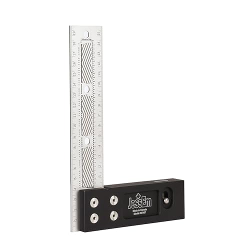 JESSEM 200mm Metric Stainless Steel Precision Square - Durable, Accurate, Premium Tool for Woodworking & Metalworking