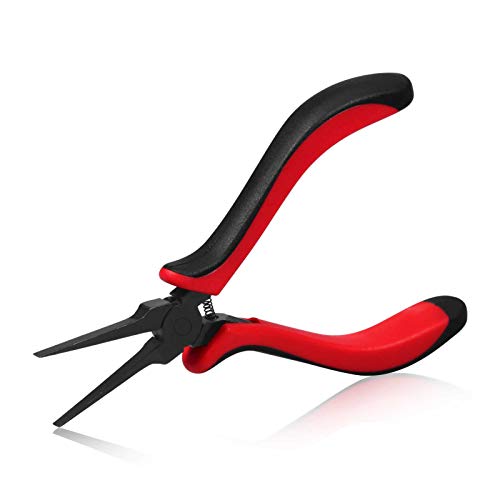 SPEEDWOX 5.5 Inch Thin Flat Nose Pliers Smooth Jaw TPR Handle - color: Red&black Smooth Jaw