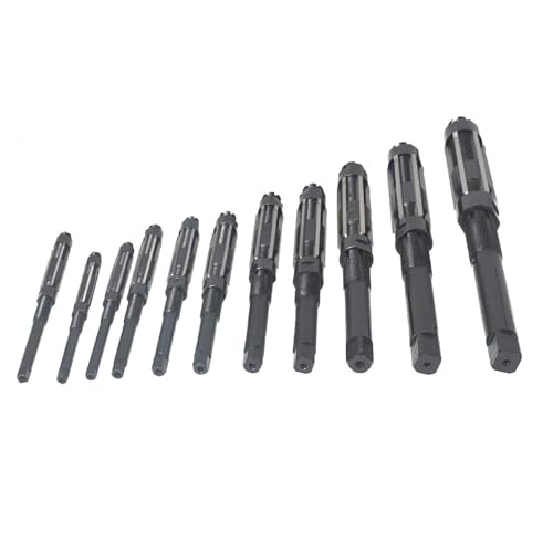 WFLNHB 11 Set High Speed Steel Adjustable Hand Reamers, H4-H14, 11.75mm-38mm, All 6 Blades Replacement for Drilling Machine and Other Machine, Metric