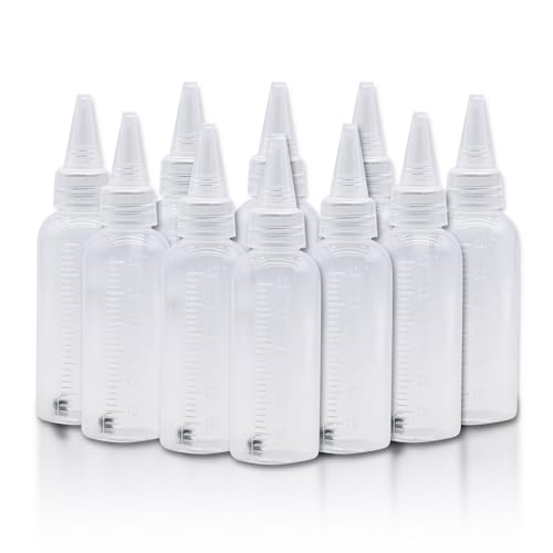 10Pack Airbrush Paint Bottle 60ml with Scale&Mixing Ball Plastic Container - size: 60ml