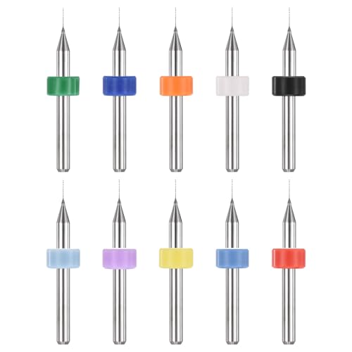 PATIKIL 10 Pack 0.2mm Micro Drill Bits Carbide Tungsten Steel - size: 0.2mm