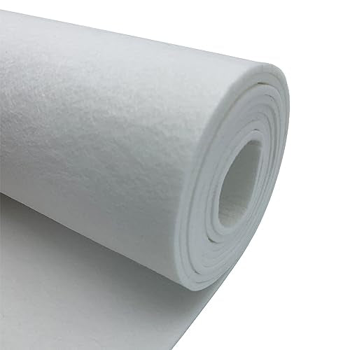 aufodara Felt Fabric 11.8 x 98.4 inch Craft Felt Fabric Roll, Felt 3mm Thick for Felt Table Mats DIY Arts & Crafts Patchwork Sewing Decorations (White) - color: White