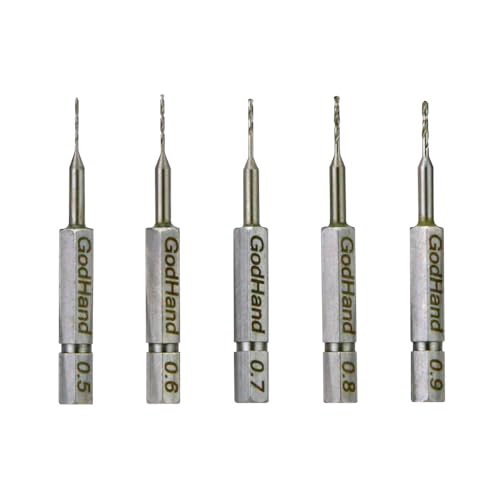 GodHand Quick Drill Bit Set of 5 (A) GH-DBQ-5A for Plastic Models - color: Quick Drill Bit Set of 5 (A), size: 0.2 inches
