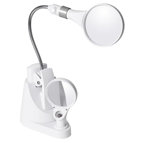 OttLite LED Clip and Freestanding Magnifier Lamp, White