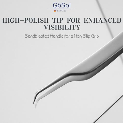 Pro Blackhead Tweezers, Precision Slant Tip for Blackhead Extraction - color: Black Leather Case