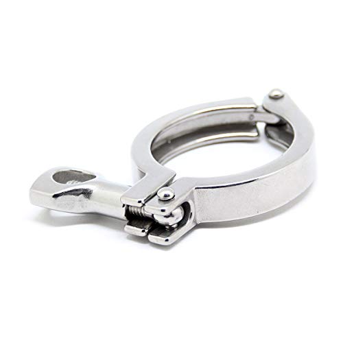 TC 2" Tri Clamp with Wing Nut Stainless Steel 304 Heavy Duty Sanitary Clamp Single Pin Tri Clamp Clover with Silicone Gasket(5 pack) - size: 2 inch(5 pack)