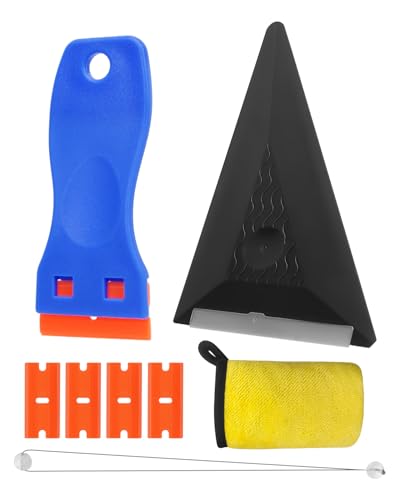 Car Emblem Removal Tool Kit, 8 Pcs Plastic Razor Blade Scraper - color: 8Pcs Car Surface Logo Emblem Remover Kit