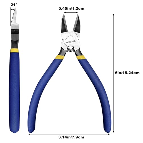 VCELINK Wire Cutter 6-Inch Side Cutter, CR-V Small Flush Cutter2 Pack - size: 6"x 2 PCS