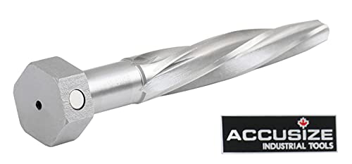 Accusize Industrial Tools 13/16 inch Bridge Reamer, Magnetic Hex Shank, Hss Spiral Flutes Aligning Reamers, Car Reamers, 1523-8035 - size: 13/16 inch