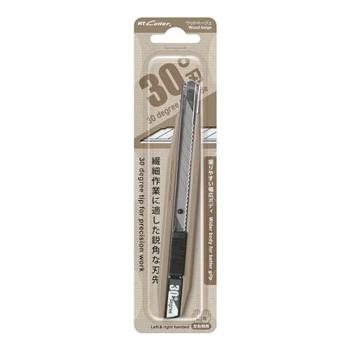 NT Cutter Precision Utility Knife, 30-Degree Blade, Wood Beige (AR30D-WB)