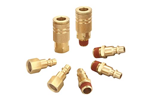 Coupler and Plug Kit, 1/4 Inch NPT, Industrial Type D - size: 7 Piece with sealant