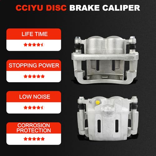 cciyu Front Left & Right Disc Brake Calipers Assembly 18B4997 18B4996 - size: Front[18B4997+18B4996]